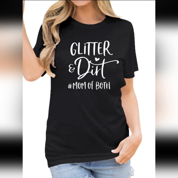 Bella Canvas Tops - Bella+Canvas T-Shirt Women's Size XL Glitter & Dirt Black Short Sleeve Cotton